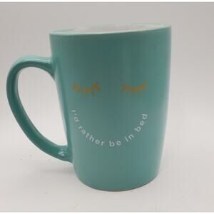 Ayesha Curry "I'd Rather Be in Bed" Teal Ceramic Mug – 15oz